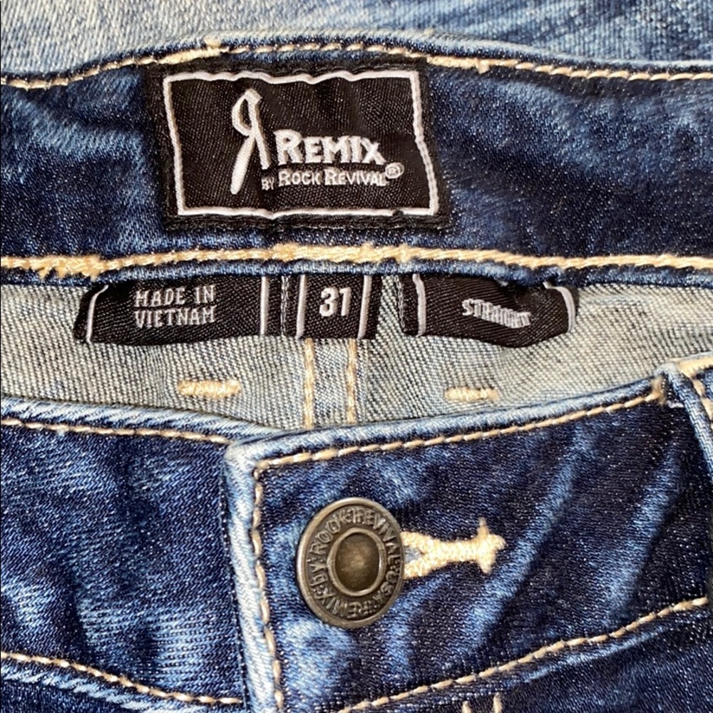 NWT REMIX by ROCK REVIVAL STRAIGHT LEG JEANS - Picture 6 of 8